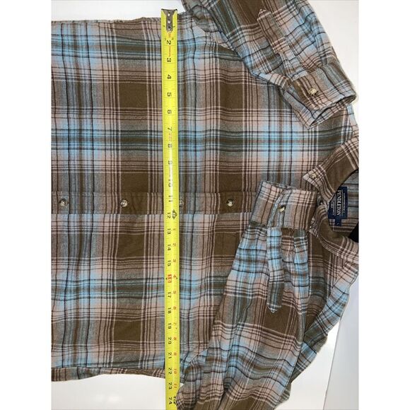 Pendleton Mason Flannel Shirt Plaid Brown Plaid Size L - Picture 5 of 5